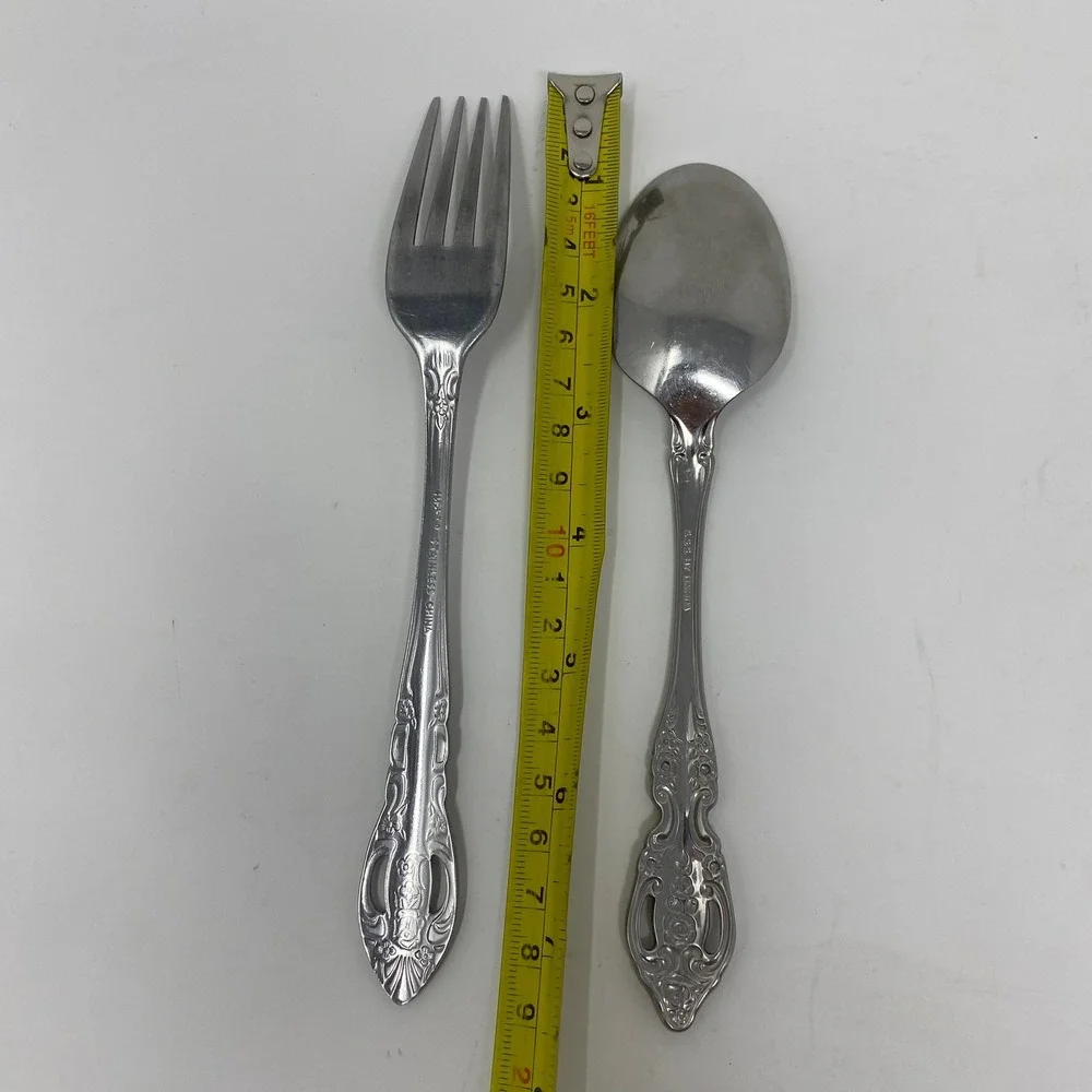 SSS Oneida Renoir-Pembrooke Stainless Steel Floral Pierced Handle Fork Spoon